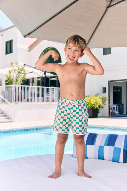 Little Pete Boys Trunks in Shell Chess - FINAL SALE