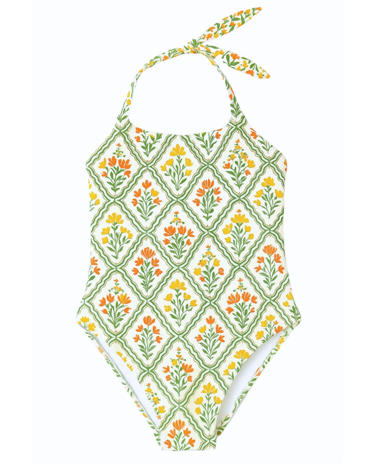 Little Genevieve One Piece Swimsuit in Floral Tile - FINAL SALE