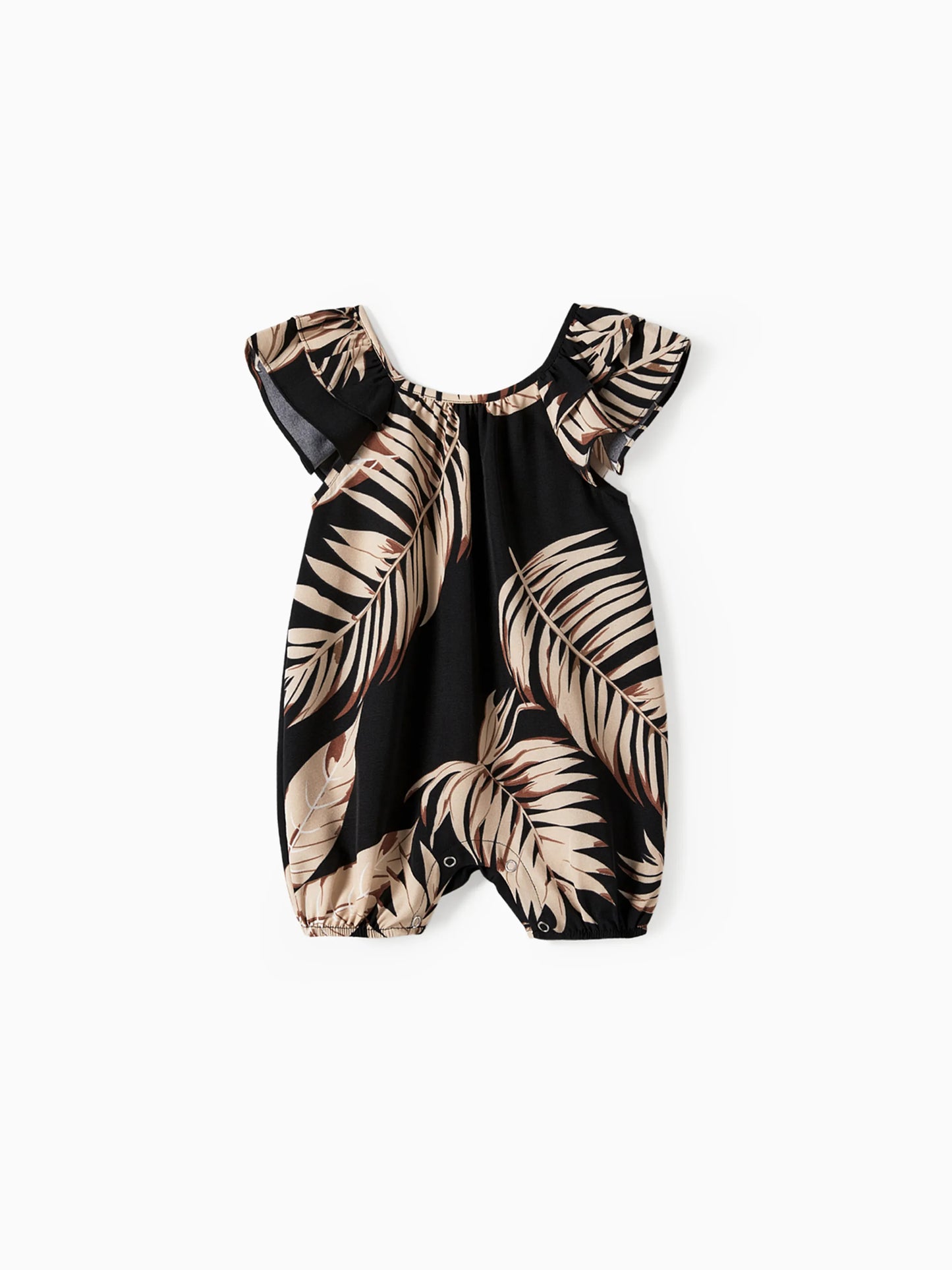 Family Matching Floral Print Belted Cami Dresses And Solid Short Sleeve Tops Sets Black