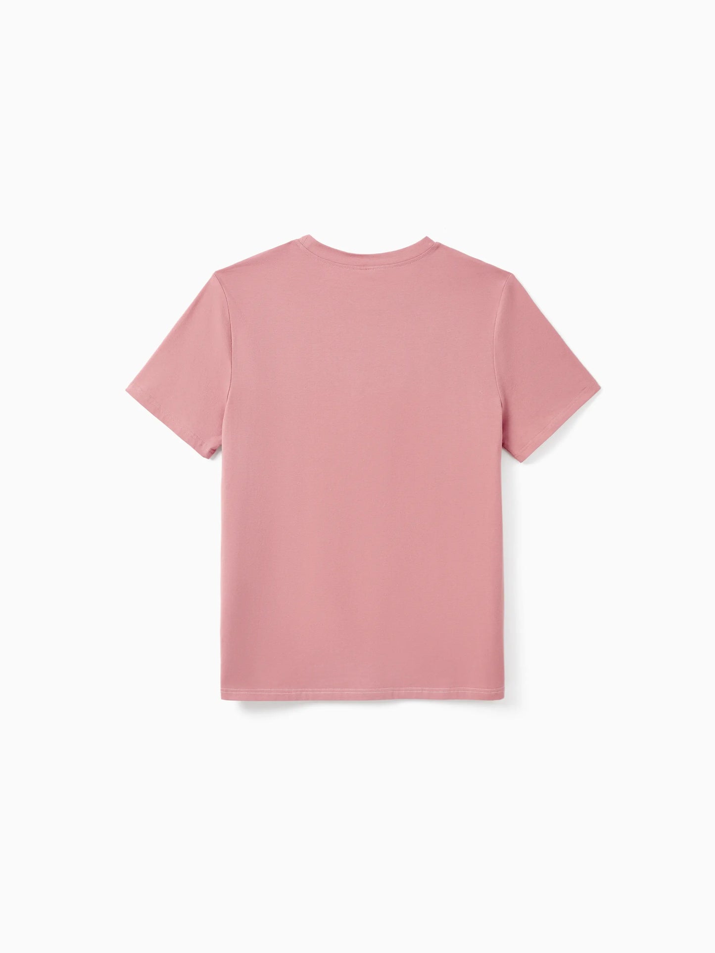 Family Matching Blue Cotton Colorblock Tee Shirt or Floral Print Smocking Puff-sleeve Dress Set  Pink