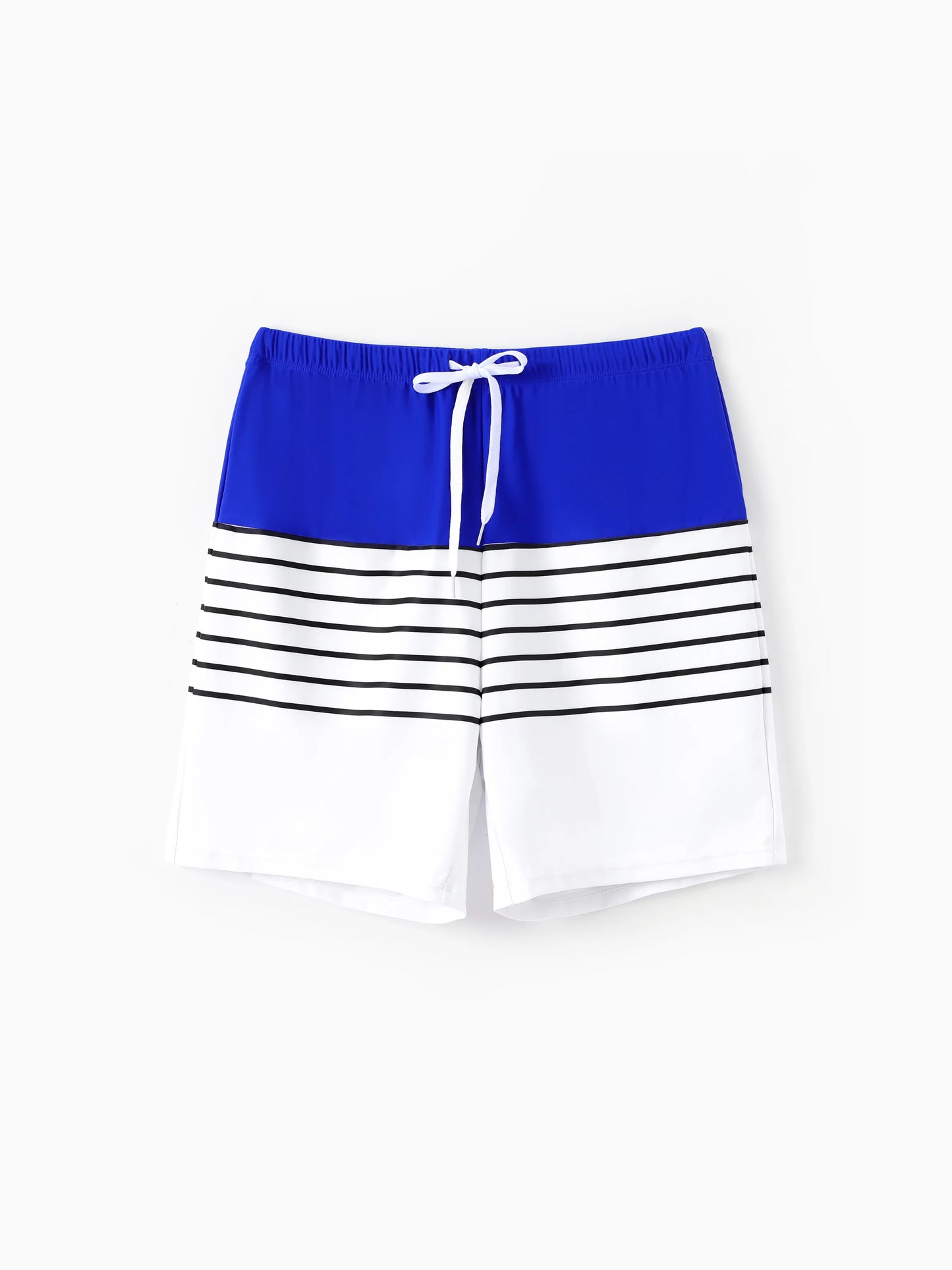 Family Matching Blue Drawstring Swim Trunks or Blue One-Piece Strap Swimsuit
 Blue