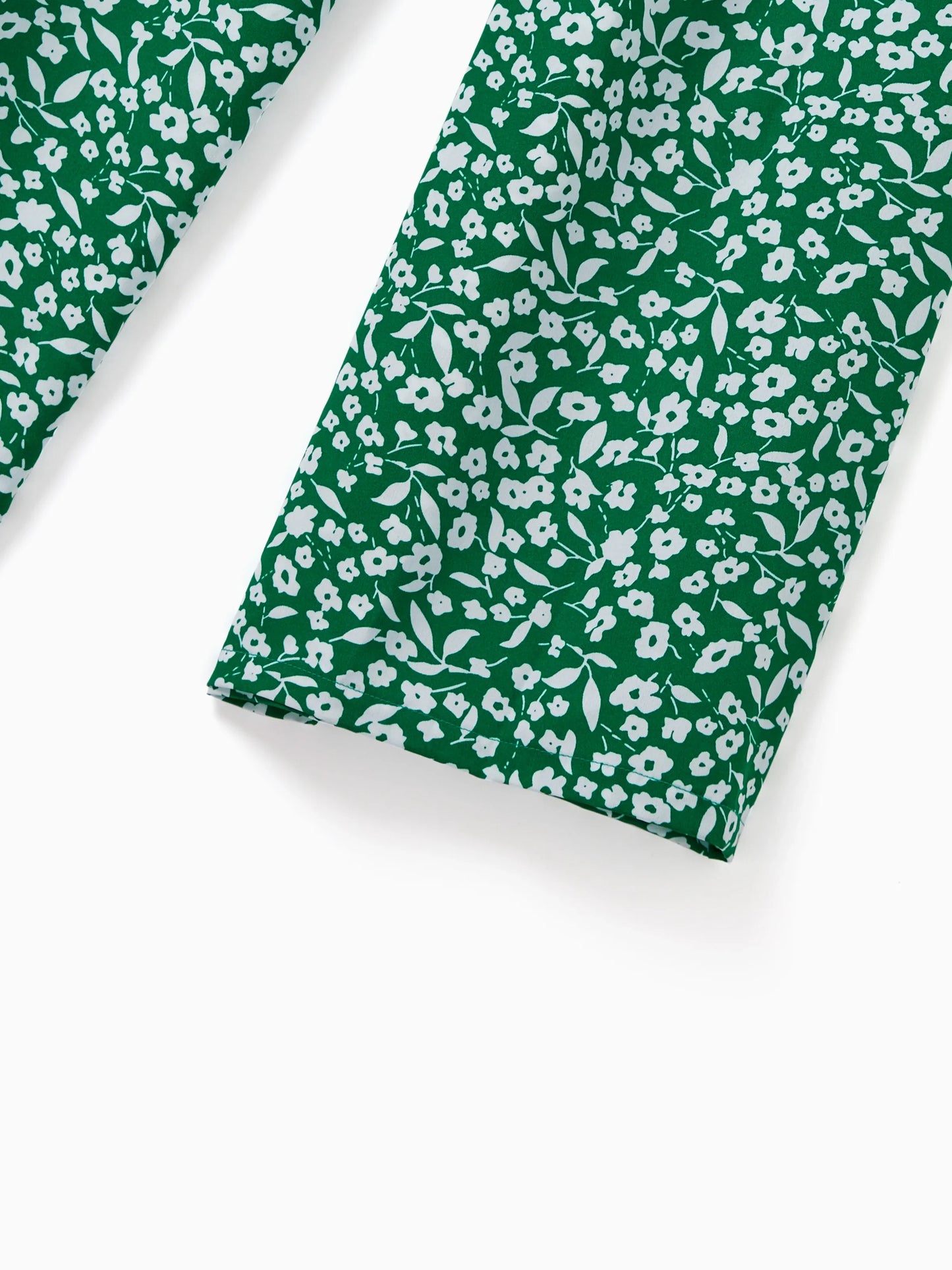 Matching Floral Print Green Smocked Strap Jumpsuits for Mommy and Me Green