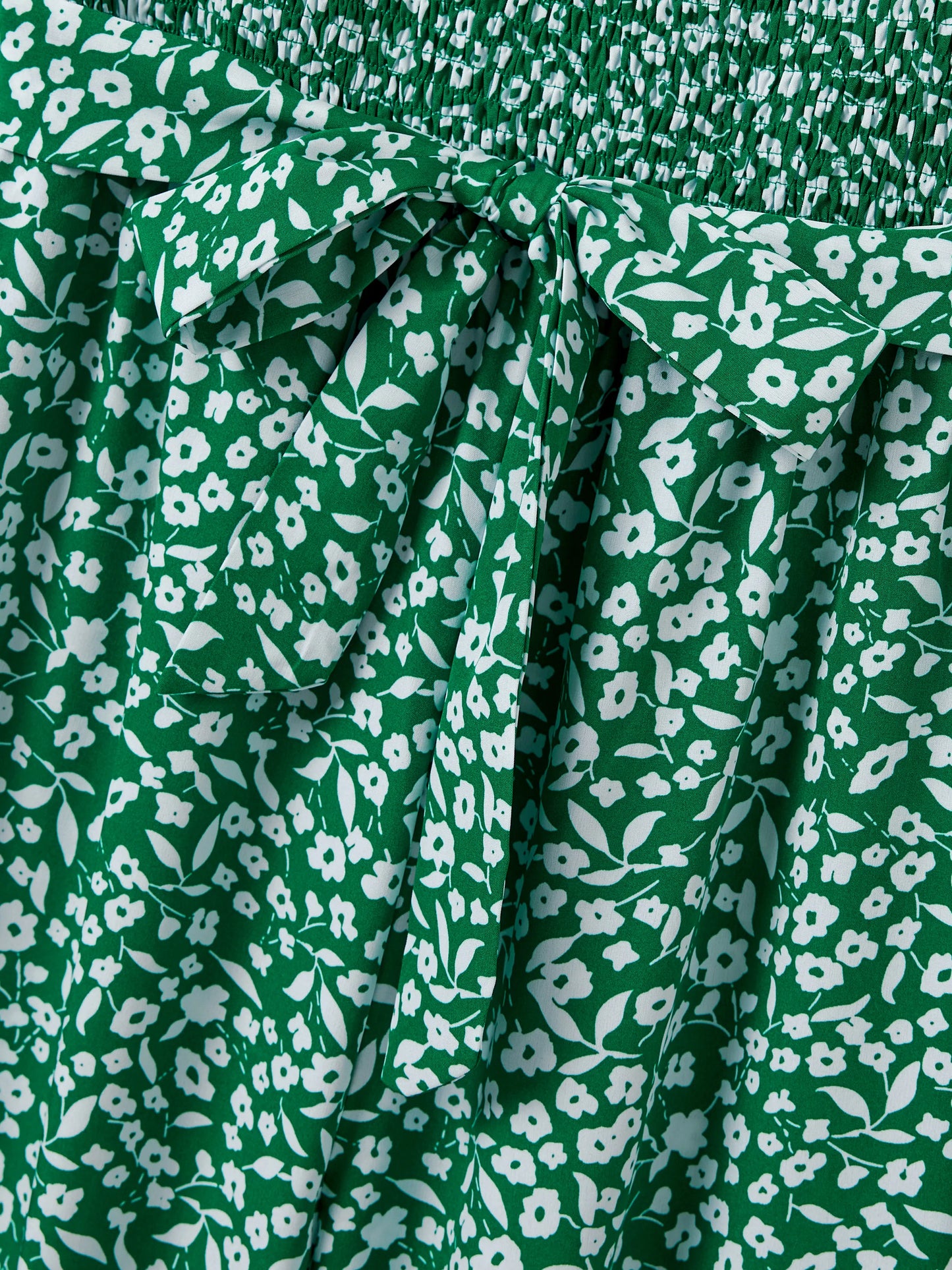 Matching Floral Print Green Smocked Strap Jumpsuits for Mommy and Me Green