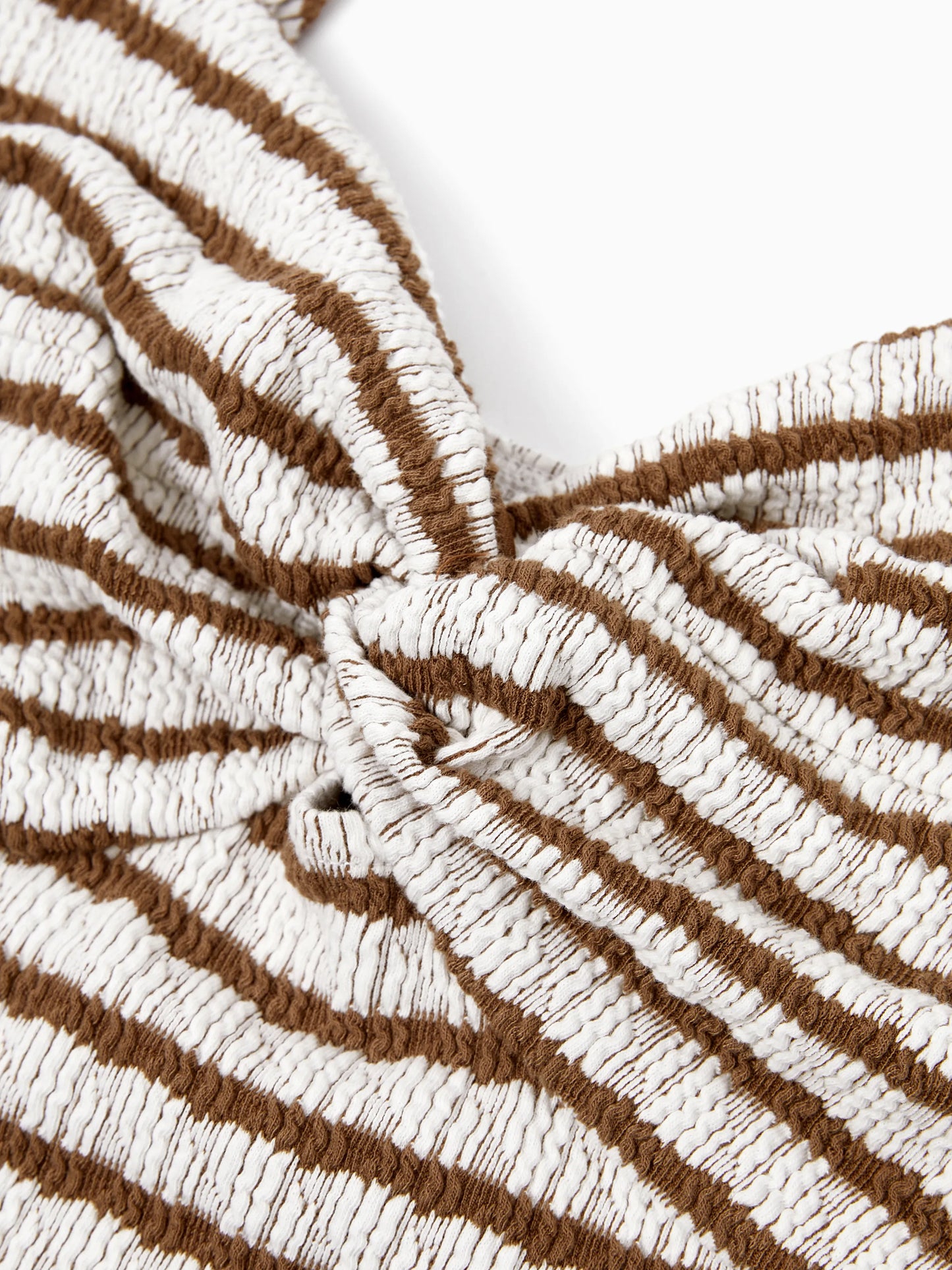 Matching Striped Dresses for Mommy & Me  Twist-Front Dress with Tulle Skirt, Perfect for Summer Family Outings & Photos Khaki