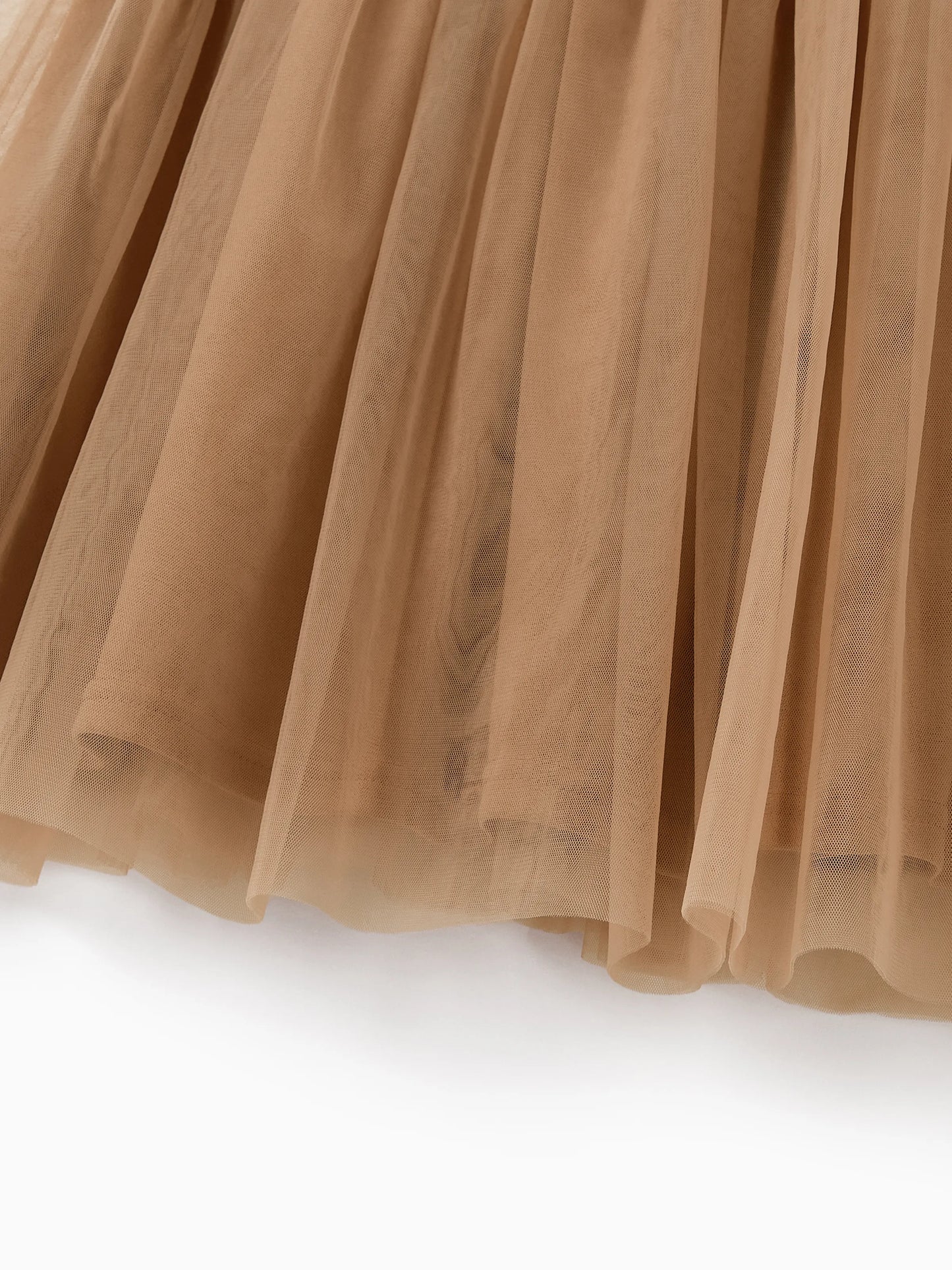 Matching Striped Dresses for Mommy & Me  Twist-Front Dress with Tulle Skirt, Perfect for Summer Family Outings & Photos Khaki