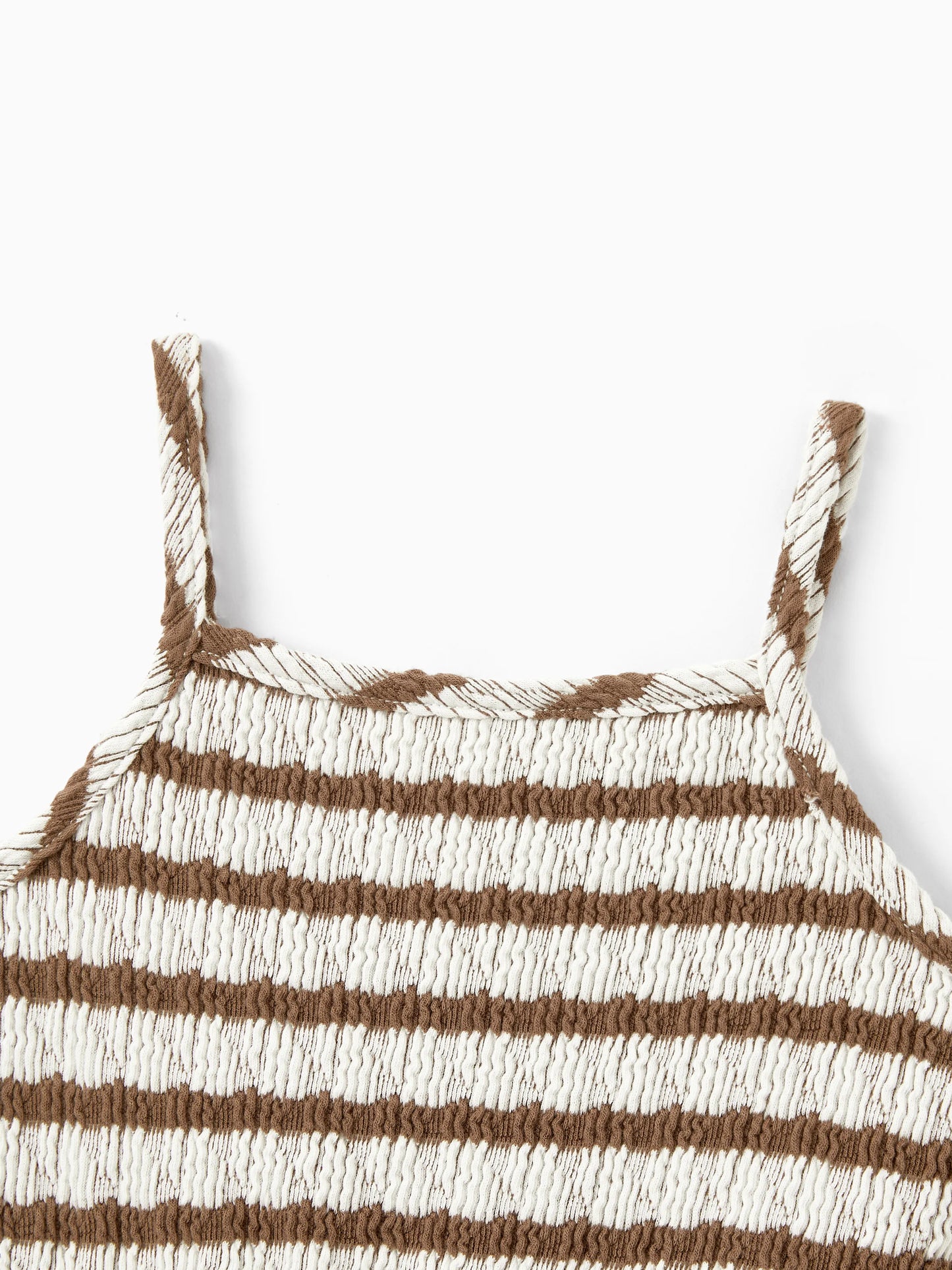 Matching Striped Dresses for Mommy & Me  Twist-Front Dress with Tulle Skirt, Perfect for Summer Family Outings & Photos Khaki
