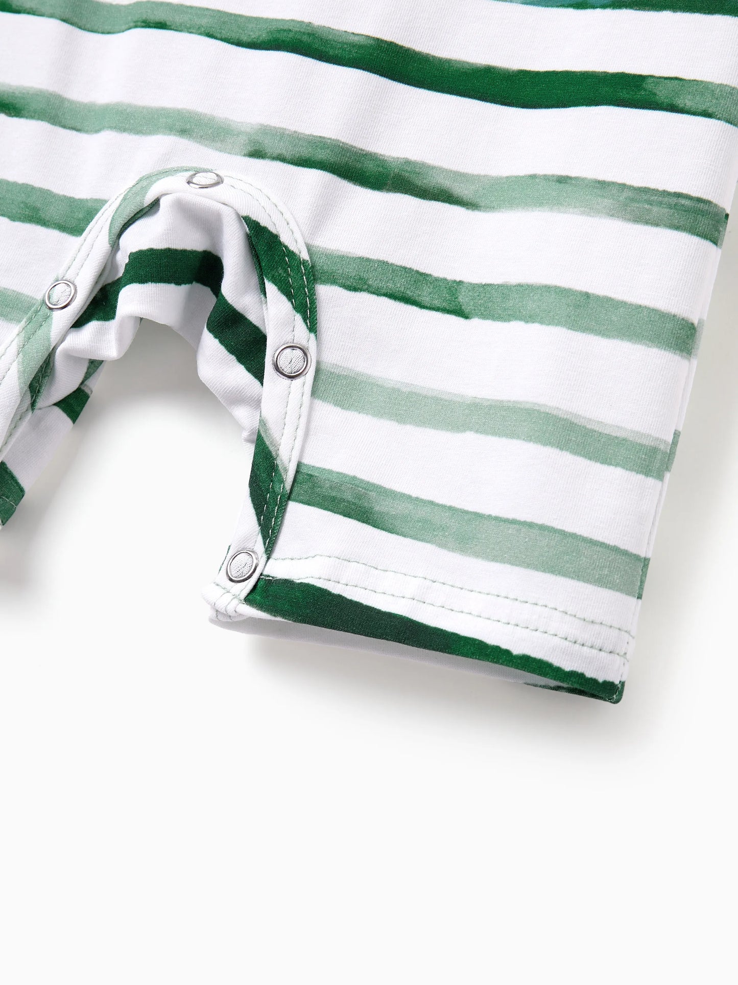 Mommy & me Cotton Outfits Set Green Striped T-Shirt and Dress Set for Dad, Mom, Kids & Baby, Perfect for Summer Family Outings & Photos Green