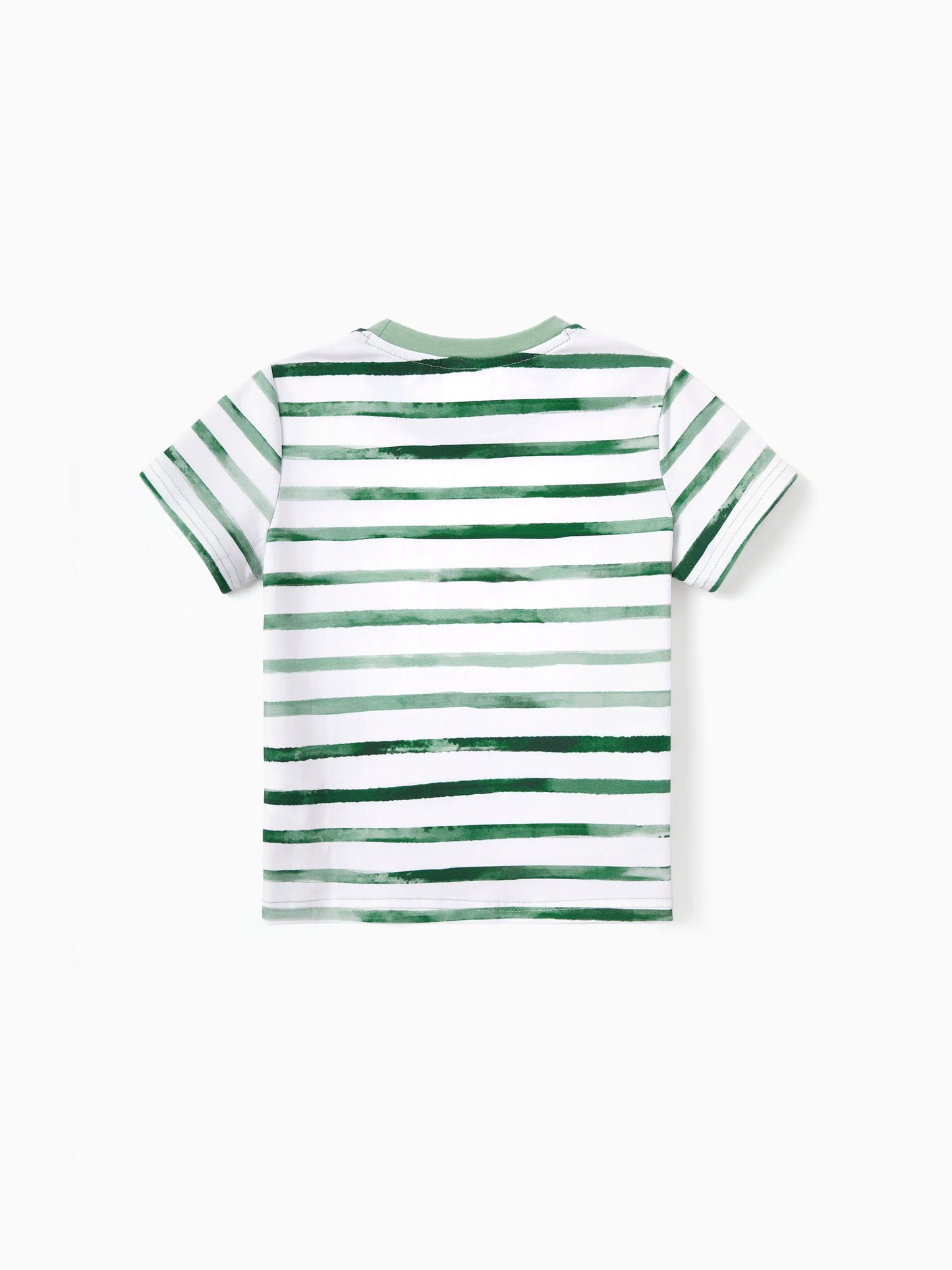 Mommy & me Cotton Outfits Set Green Striped T-Shirt and Dress Set for Dad, Mom, Kids & Baby, Perfect for Summer Family Outings & Photos Green