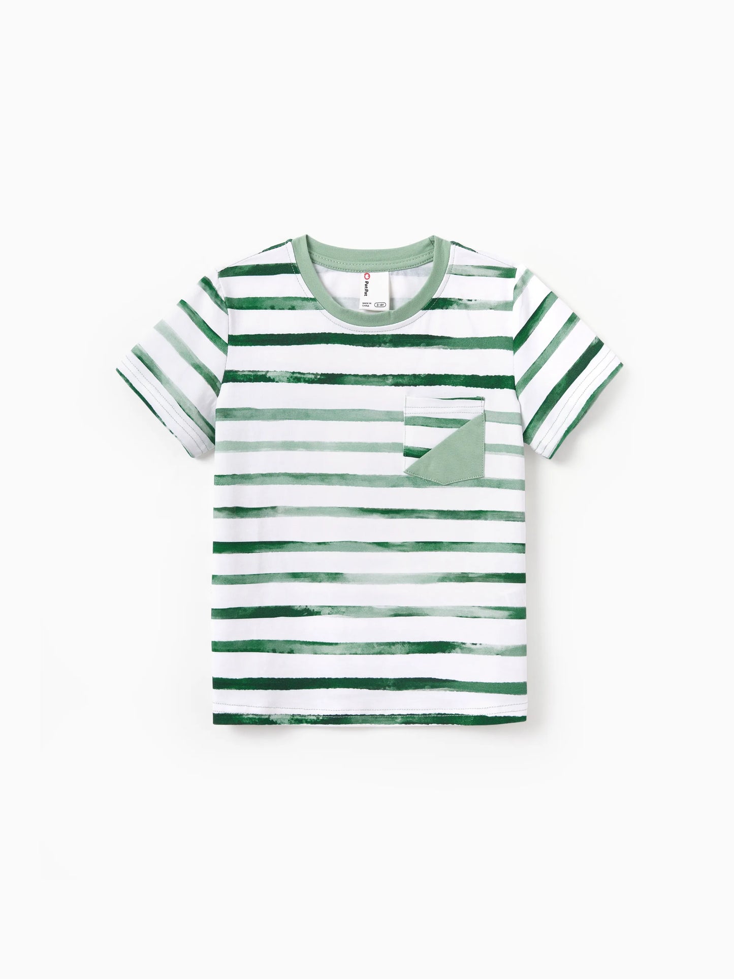 Mommy & me Cotton Outfits Set Green Striped T-Shirt and Dress Set for Dad, Mom, Kids & Baby, Perfect for Summer Family Outings & Photos Green