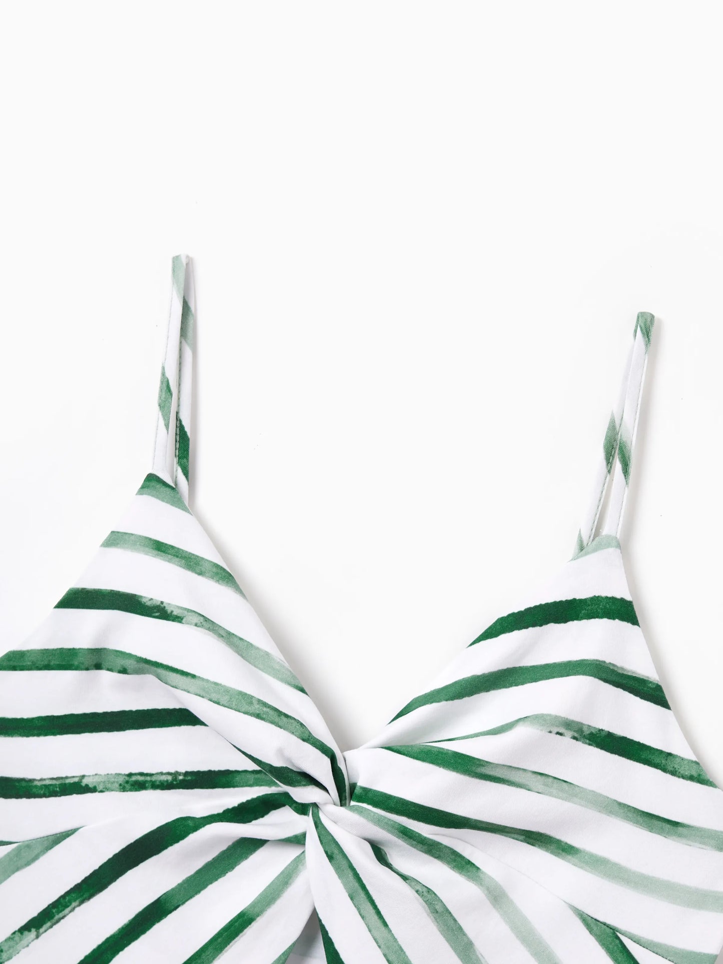 Mommy & me Cotton Outfits Set Green Striped T-Shirt and Dress Set for Dad, Mom, Kids & Baby, Perfect for Summer Family Outings & Photos Green