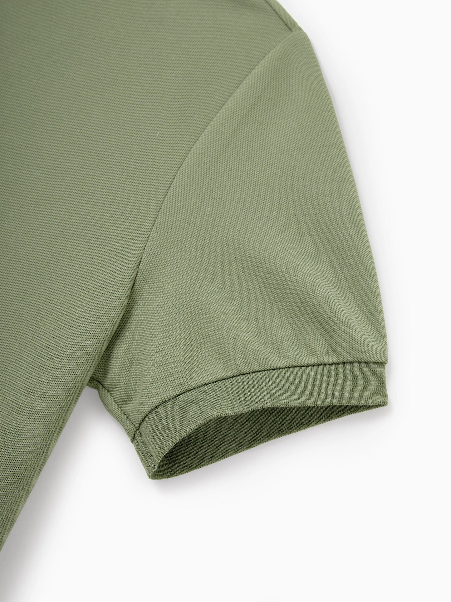 Family Matching Polo Collar Short-sleeve Shirt or V-neck Strappy Mesh Dress  Green