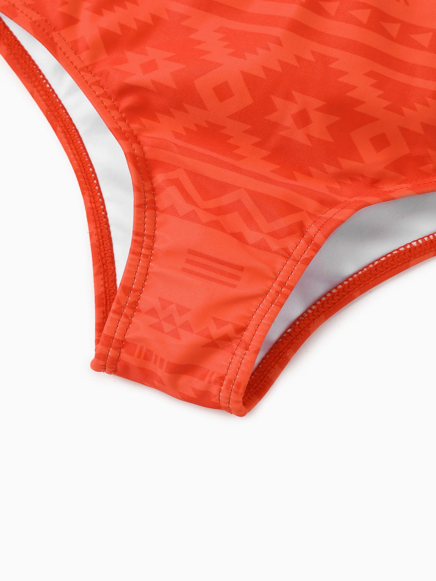 Mommy & Me Tropical Floral Print Ruffle Trim Bikini with Optional Beach Cover-Up Dress Orange