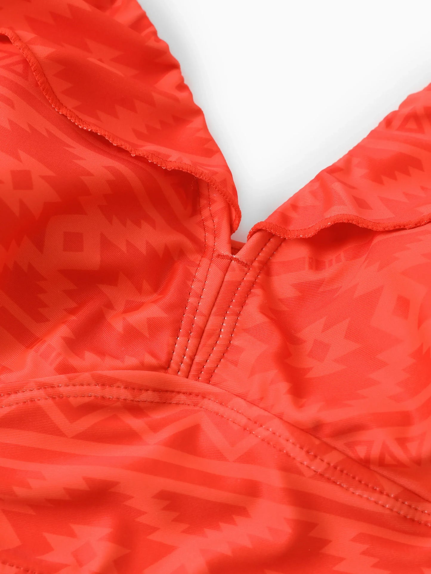Mommy & Me Tropical Floral Print Ruffle Trim Bikini with Optional Beach Cover-Up Dress Orange