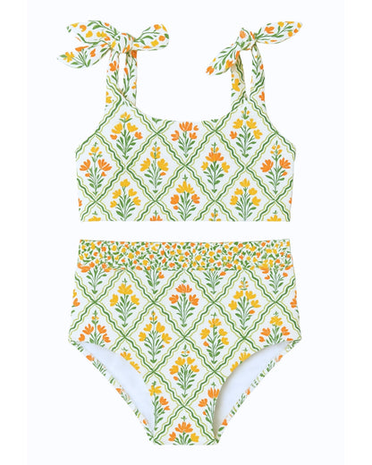 Little Lauren Two Piece Swimsuit in Floral Tile - FINAL SALE