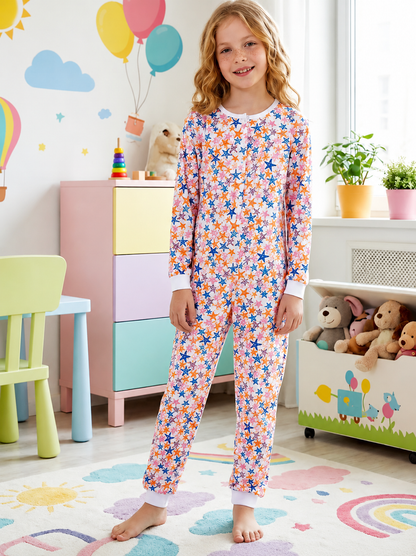 Mommy And Me Star Print Matching Long Sleeve Pajama Set