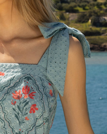Hilary Bow Tie Mini Dress in Wallpaper Wonder