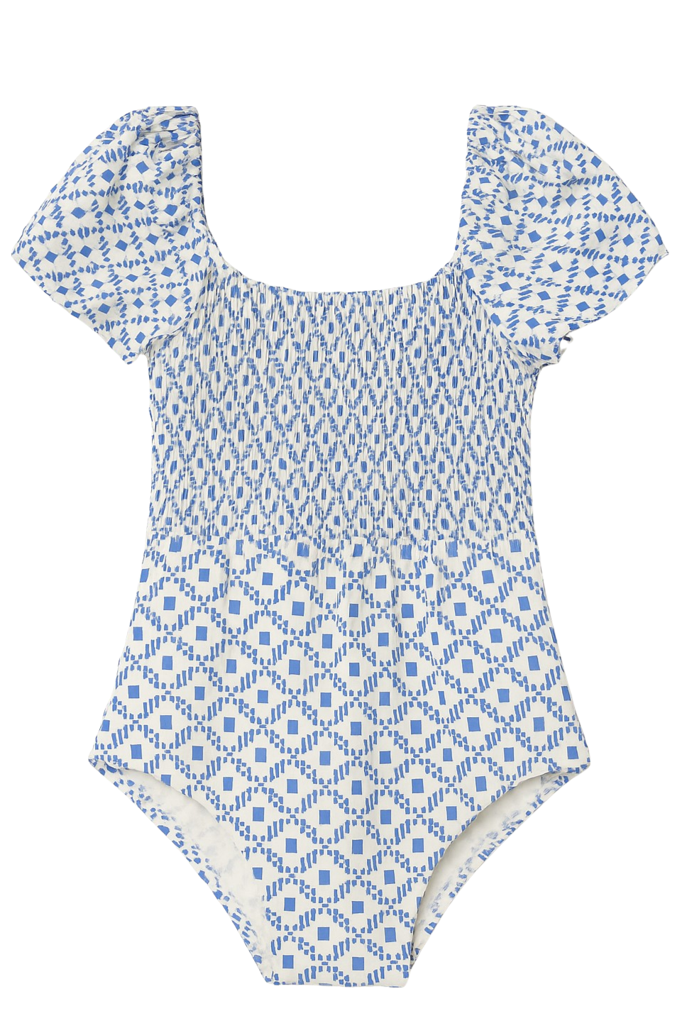 Little Delilah  Capped Sleeves One-Piece Swimsuit in Santorini Dots