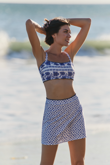 Alyssa Reversible Bikini Top in Santorini Dots