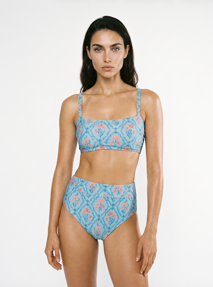 Lucia Square Neck Bikini Top in Wallpaper Wonder