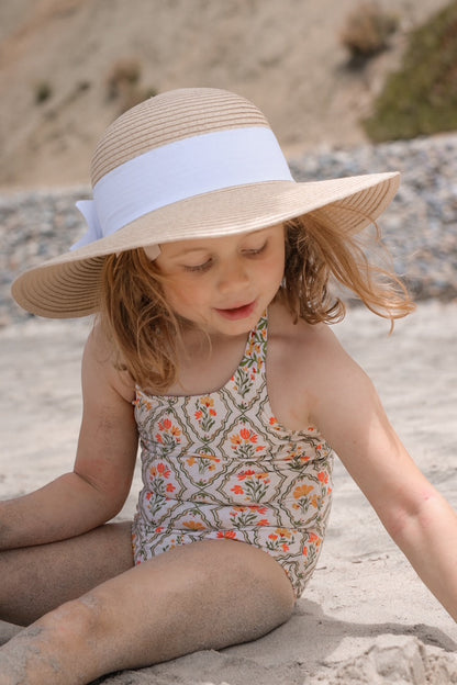 Little Genevieve One Piece Swimsuit in Floral Tile - FINAL SALE