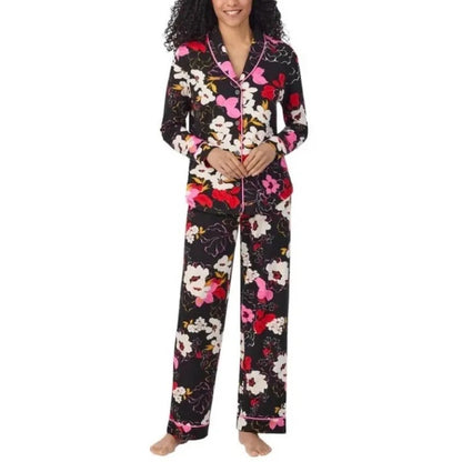 Family Matching Floral Pajama Set Long Sleeve Button Front Sleepwear