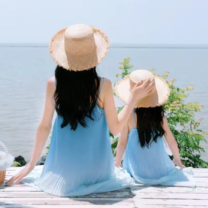 Mommy And Me Blue Ombre Matching Maxi Dress Set