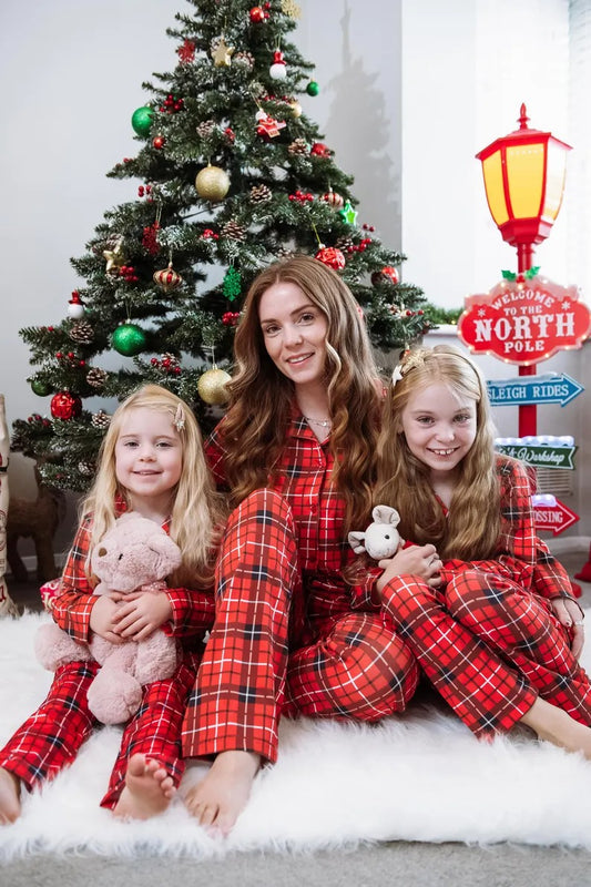 Family Matching Christmas Plaid Pajama Outfit Sets