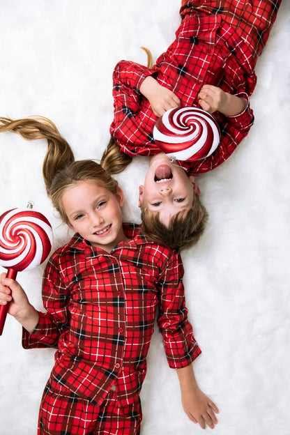 Family Matching Christmas Plaid Pajama Outfit Sets