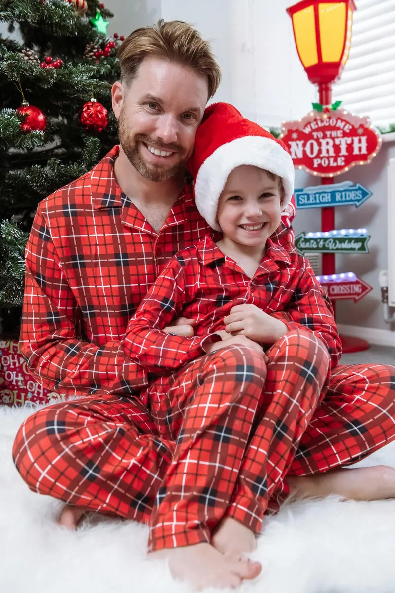 Family Matching Christmas Plaid Pajama Outfit Sets