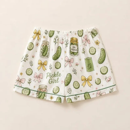 Mommy And Me Pickle Print Button Front Matching Pajama Set