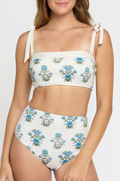 Becca Tie Strap Bikini Top in Party on the Prairie