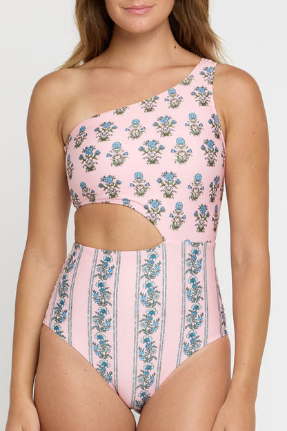 Gemma Asymmetrical One-piece Swimsuit in A Moment In Time - FINAL SALE