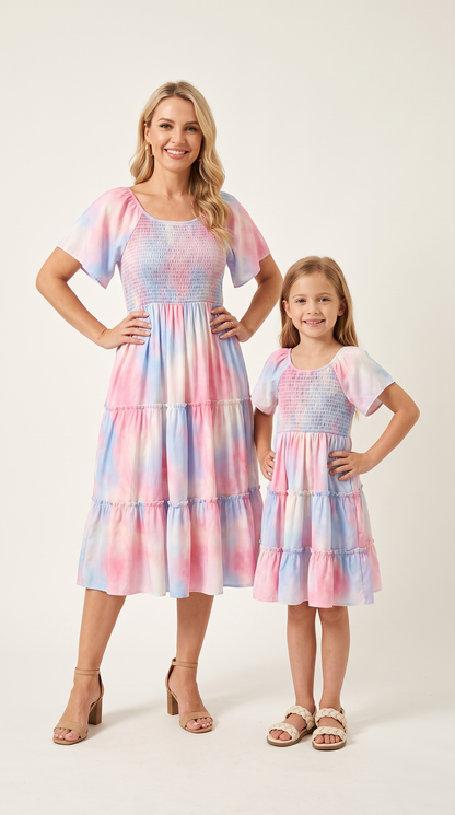 Mom and Daughter Bohemian Matching Beach Summer Dress