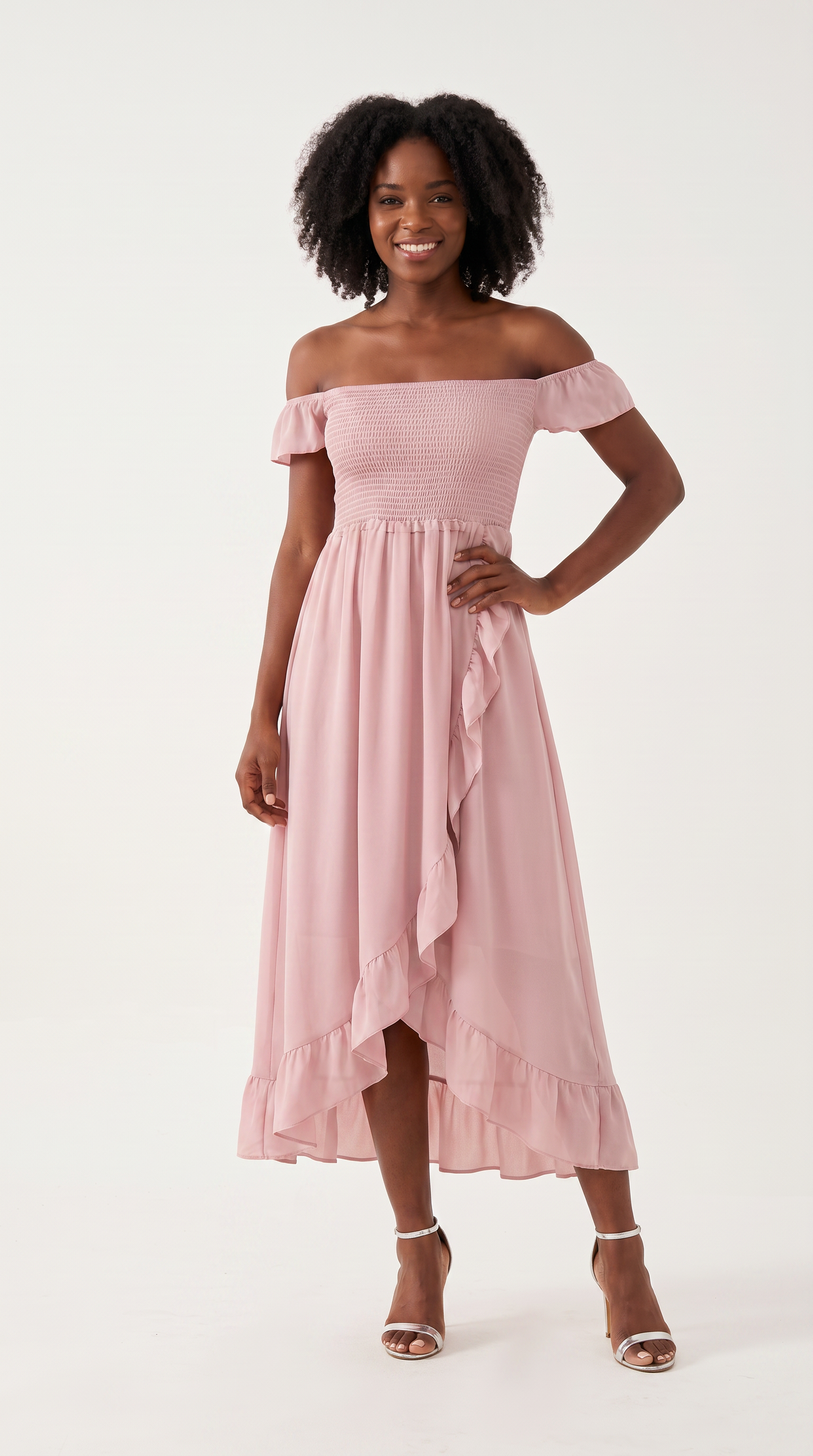 Mom and Daughter Off Shoulder Ruffle Summer Maxi Dress