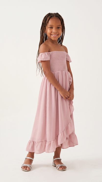 Mom and Daughter Off Shoulder Ruffle Summer Maxi Dress