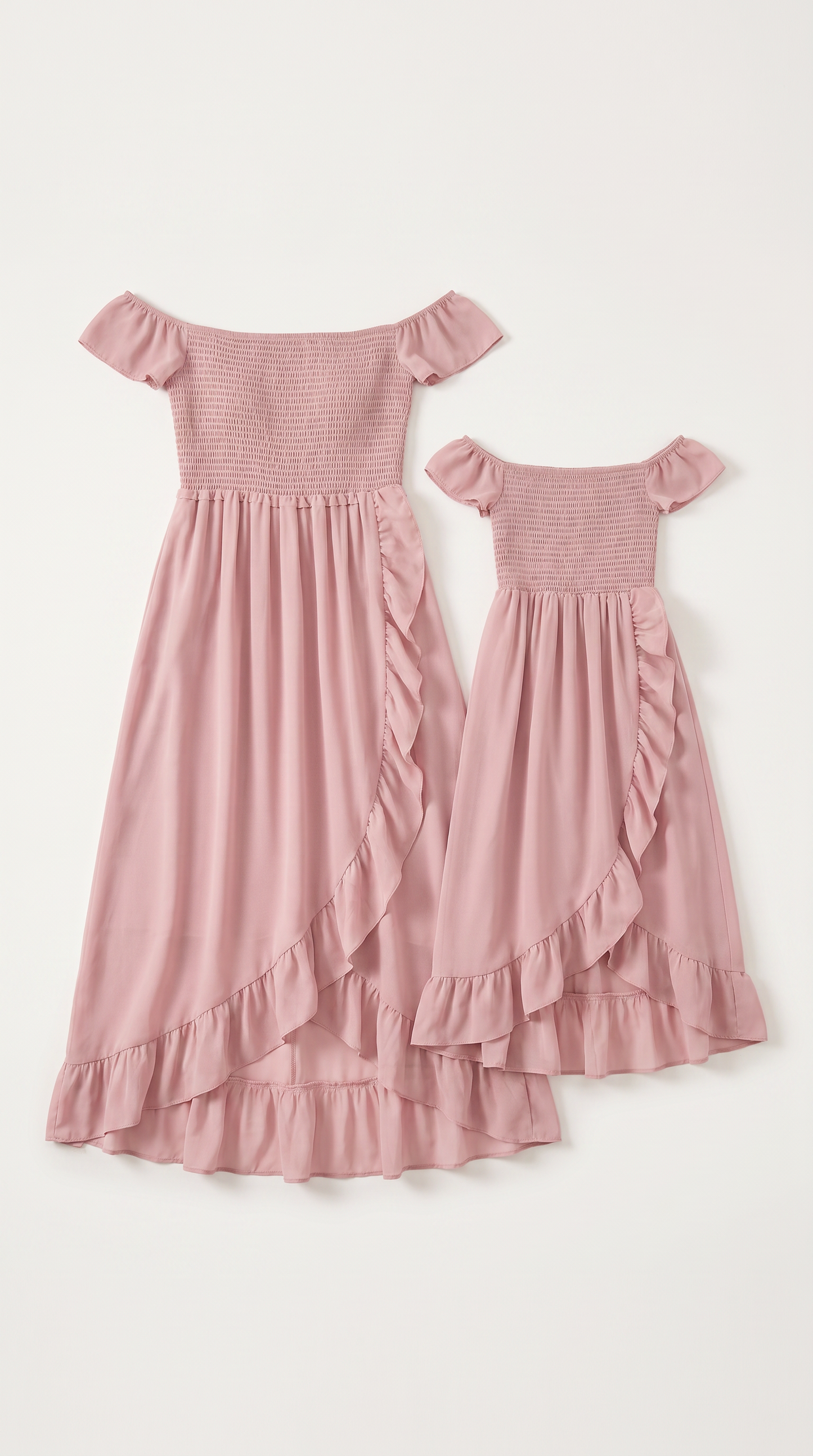 Mom and Daughter Off Shoulder Ruffle Summer Maxi Dress