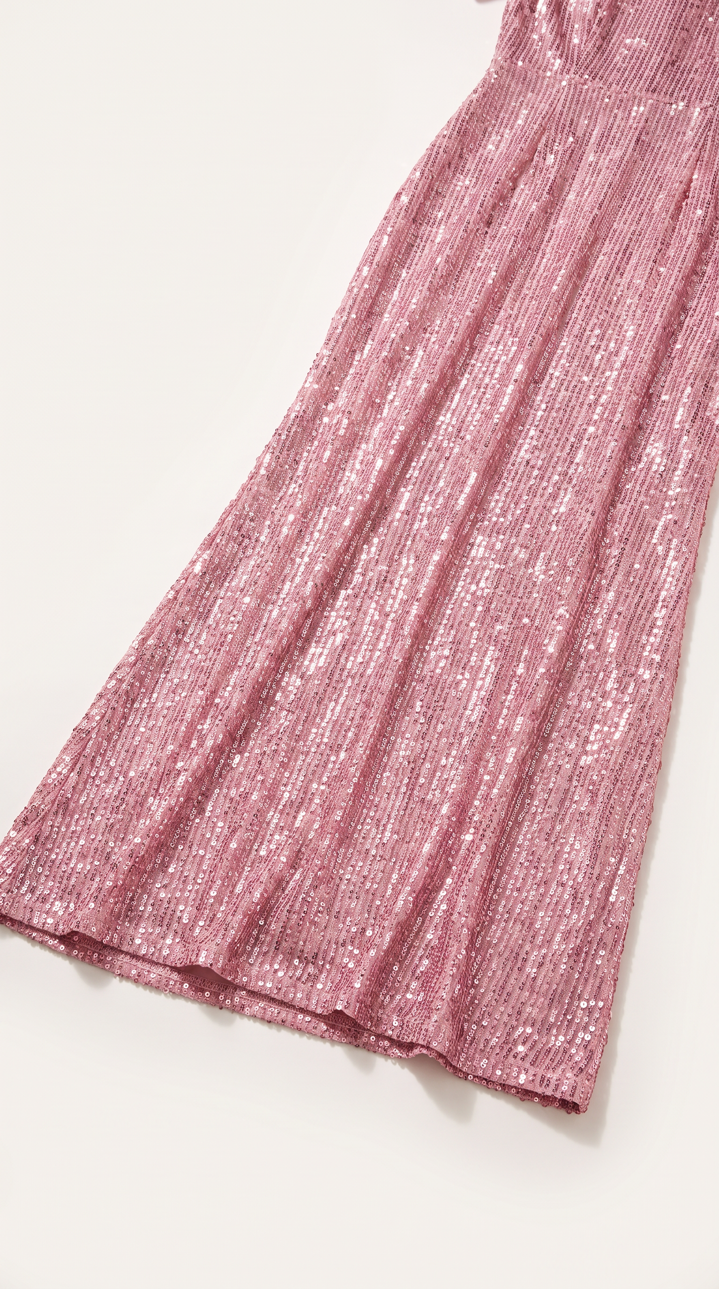 Mom and Daughter Pink Sequin Short Sleeve Party Dress
