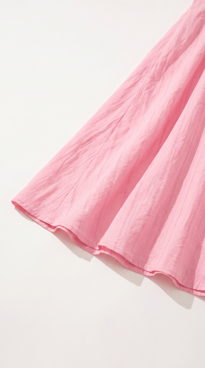 Mom and Daughter Pink Sleeveless A Line Maxi Summer Dress