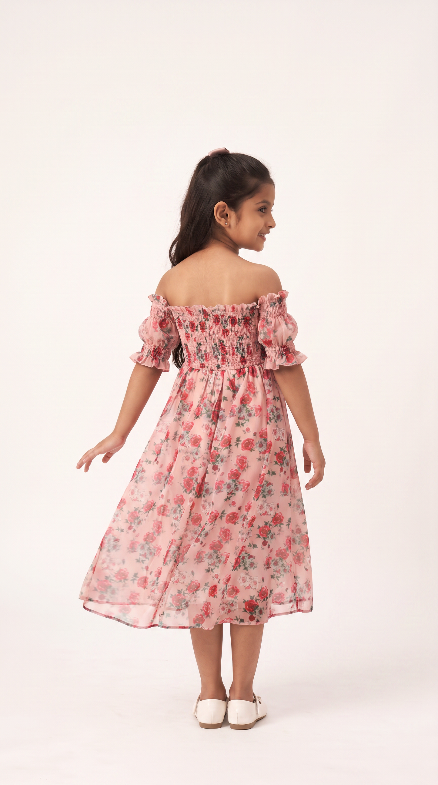 Mom and Daughter Floral Off Shoulder Summer Midi Dress