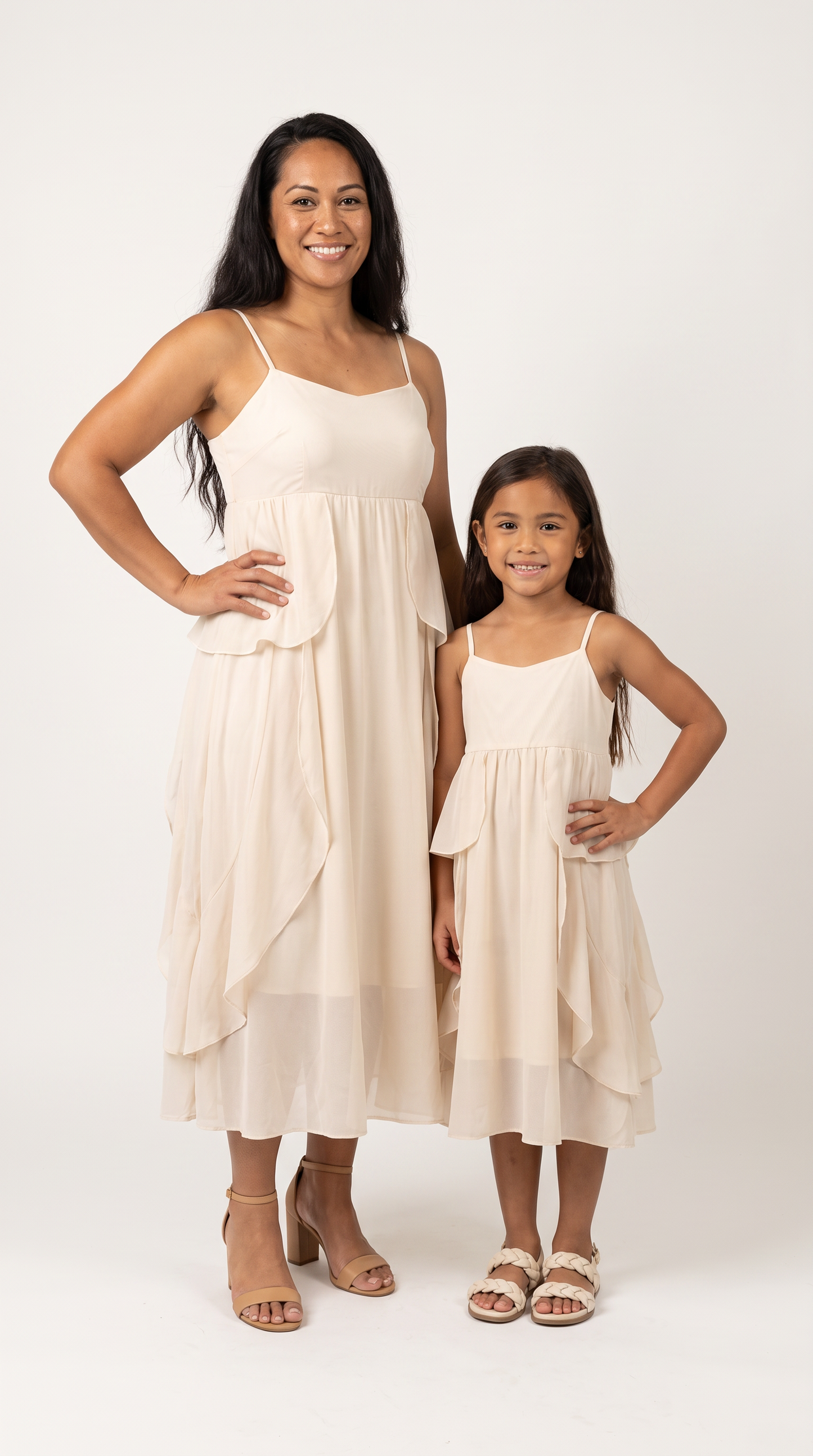 Mom and Daughter Sleeveless Tiered Summer Dress Set