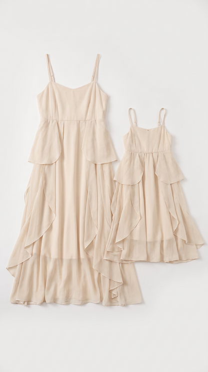 Mom and Daughter Sleeveless Tiered Summer Dress Set