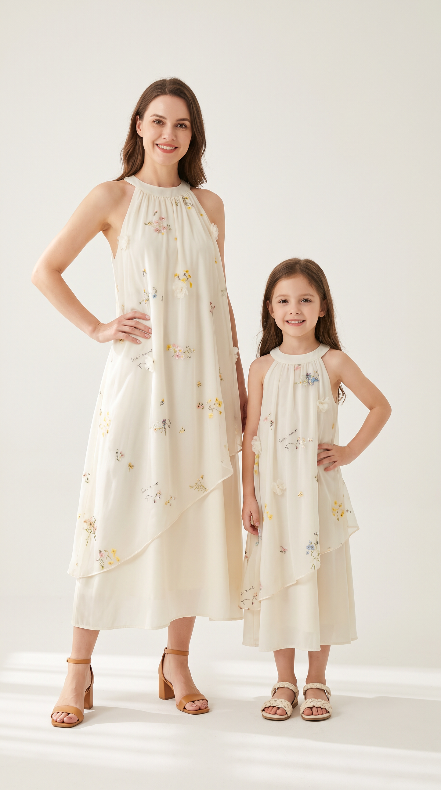 Mom and Daughter Floral Maxi Summer Dress Matching Set