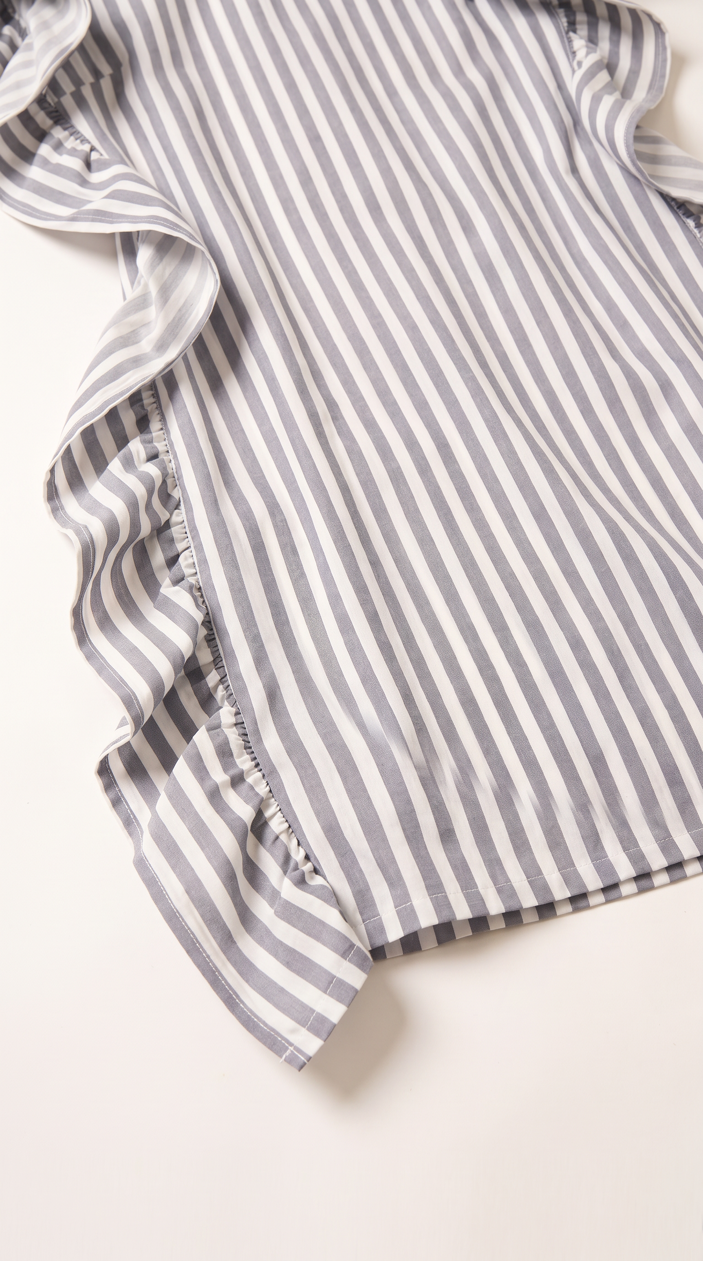 Mom and Daughter Striped Ruffle Sleeve Dress Set
