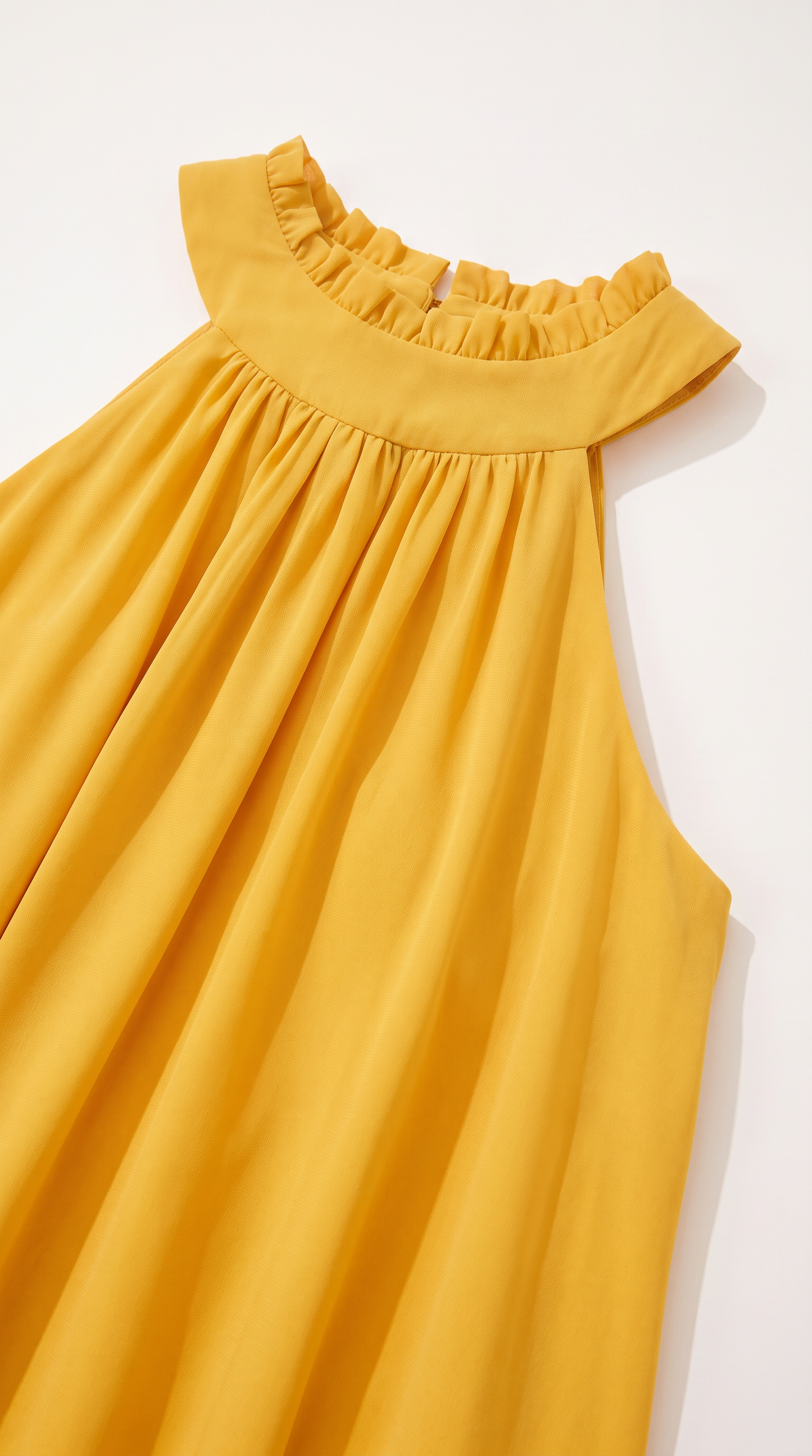 Mom and Daughter Yellow Chiffon Summer Dress Set