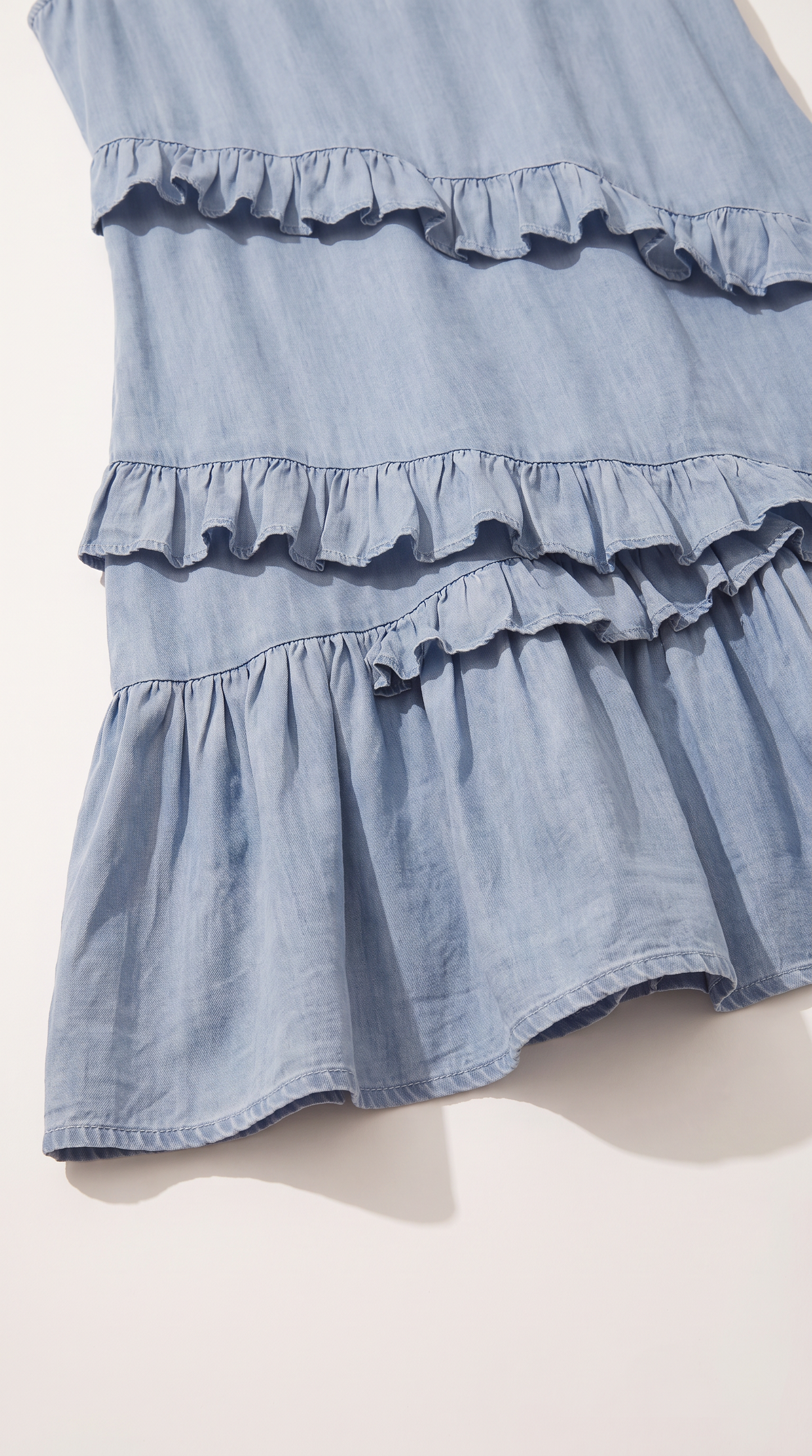 Mom and Daughter Blue Sleeveless Ruffle Dress Set