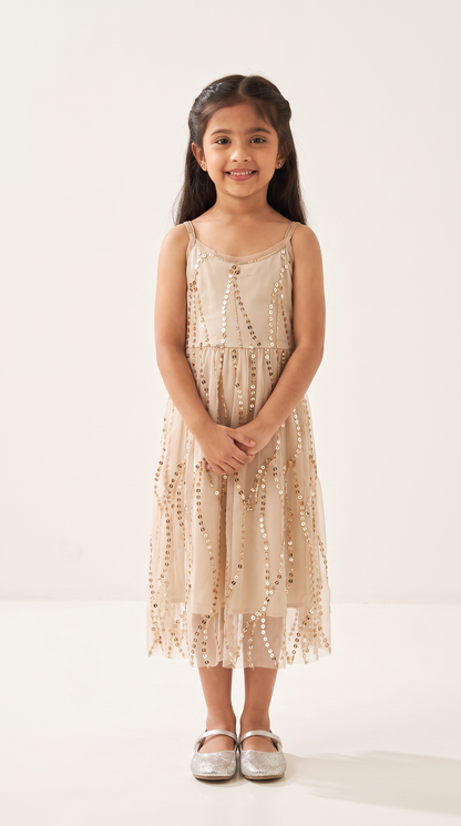 Mom and Daughter Sequin Tulle Summer Dress Set