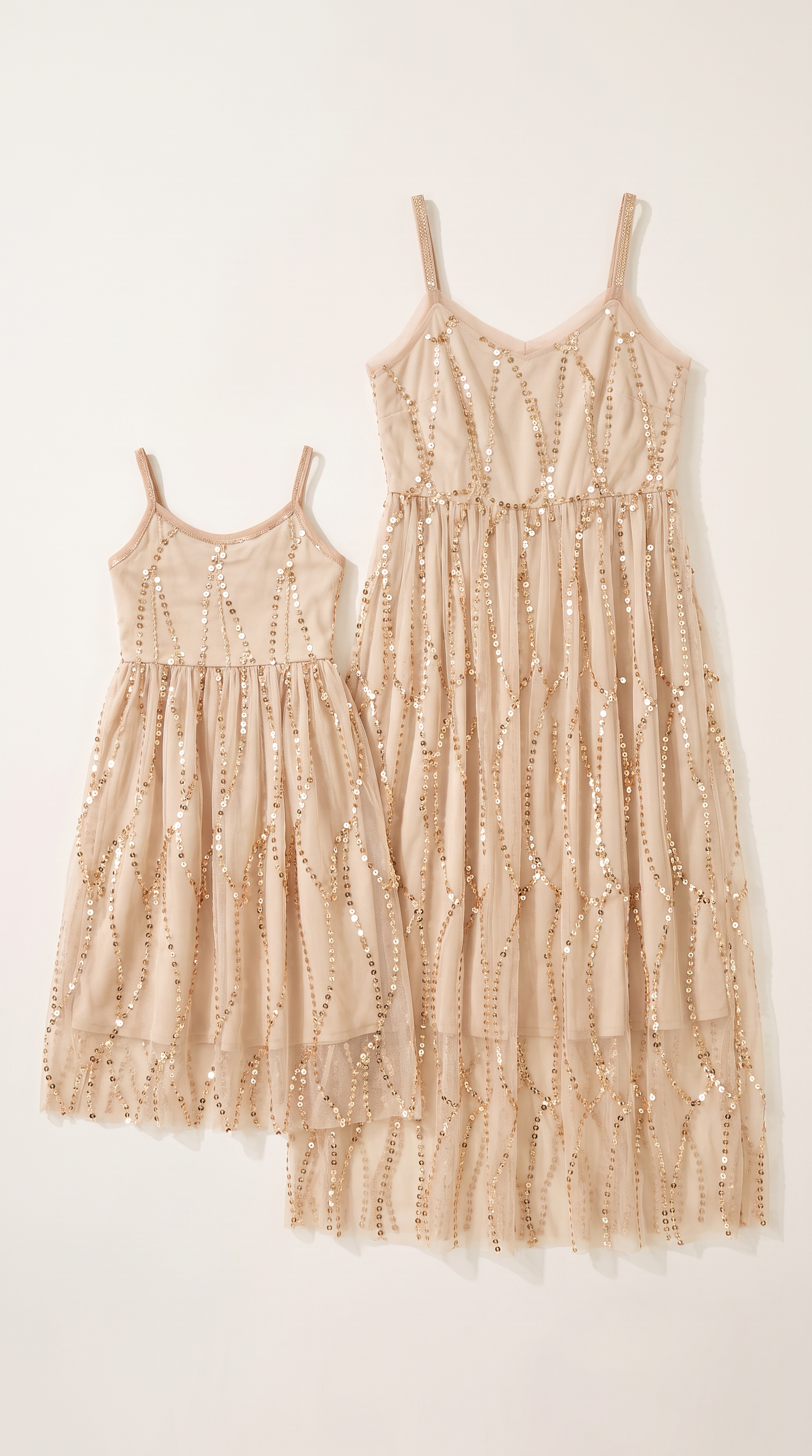 Mom and Daughter Sequin Tulle Summer Dress Set