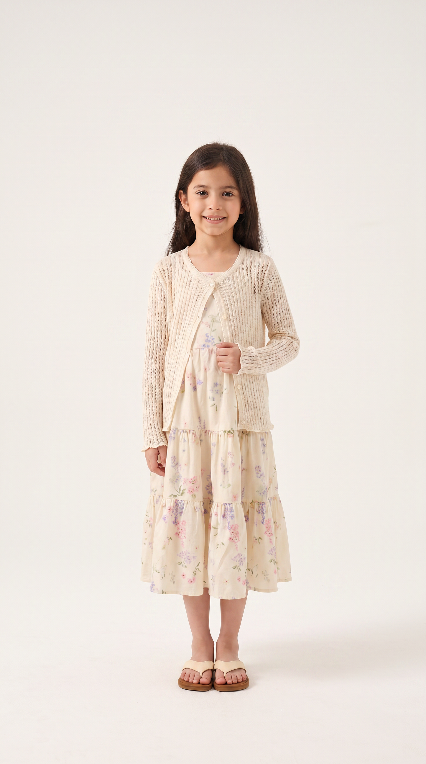 Mom and Daughter Floral Tiered Long Sleeve Dress Set