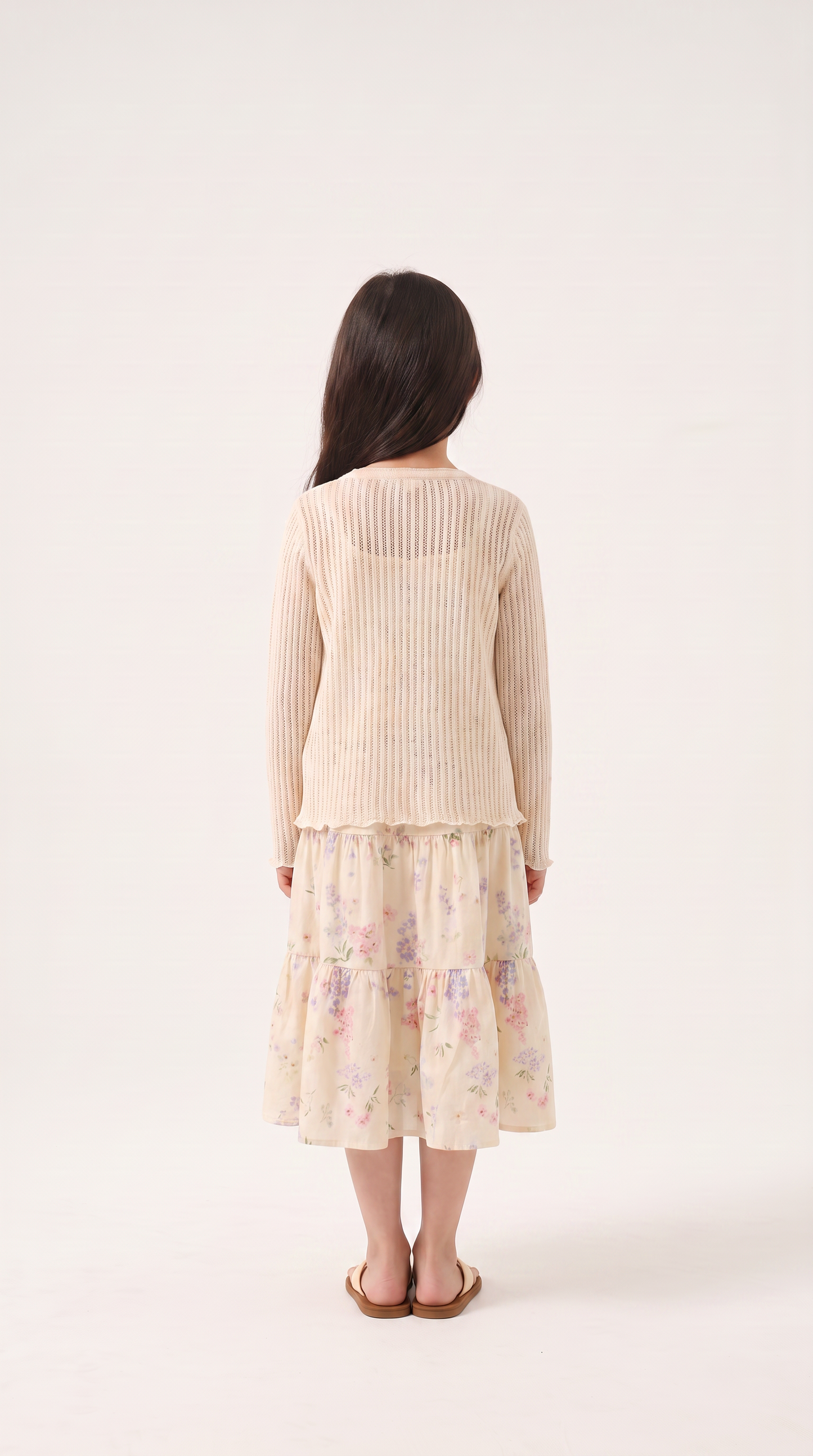 Mom and Daughter Floral Tiered Long Sleeve Dress Set