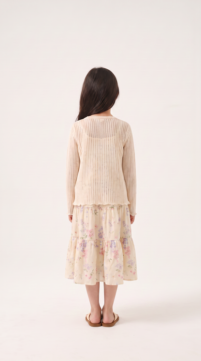 Mom and Daughter Floral Tiered Long Sleeve Dress Set